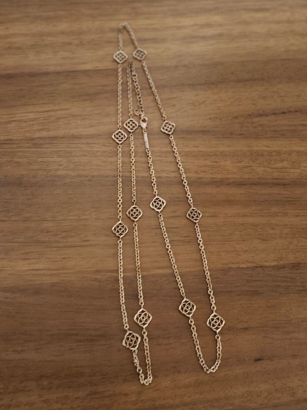 Kendra Scott Logo Devalyn Rose Gold Long Necklace